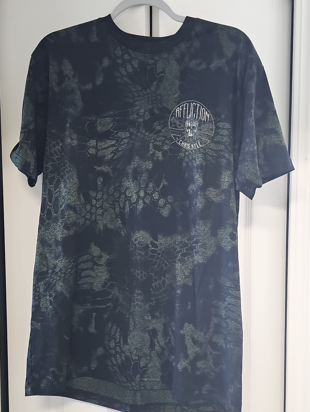 Affliction Black Green Graphic Tie-Dye Tee